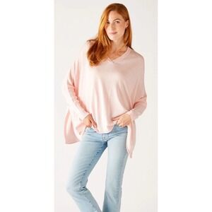 Mer-Sea Catalina V-Neck Oversized Pullover Travel Sweater Soft Pink One Size